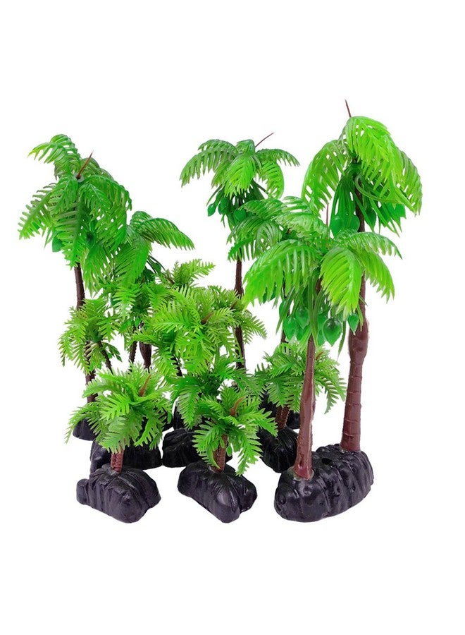 إم تو سي بريدج M2cbridge بلاستيك شجرة جوز الهند حوض السمك نباتات جوز الهند شجرة النخيل لحوض السمك ديكور حوض السمك (9 قطع) - Image 3