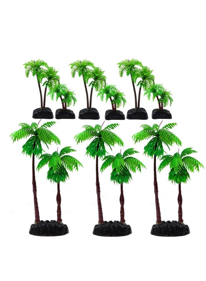 إم تو سي بريدج M2cbridge بلاستيك شجرة جوز الهند حوض السمك نباتات جوز الهند شجرة النخيل لحوض السمك ديكور حوض السمك (9 قطع) - Image 2