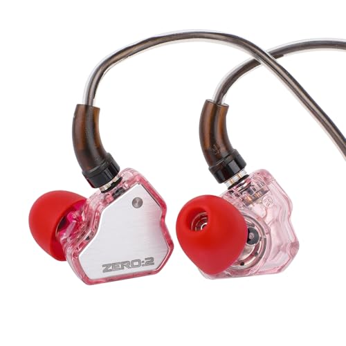 Linsoul 7Hz x Crinacle Zero:2 in Ear Monitor, Updated 10mm Dynamic Driver IEM, Wired Earbuds Earphones, Gaming Earbuds, with OFC IEM Cable for Musician (with MIC, Pink) - Image 1