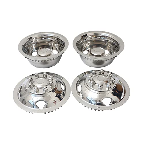 JESONN 16 Inch Stainless Steel Wheel Simulators Full Kits for 1974-2000 Chevy GMC 3500, 1974-1998 Ford F350, 2008-2021 Ford E350/E450 Van, 1974-1999 Dodge Ram 3500 (Snap-on) - Image 1