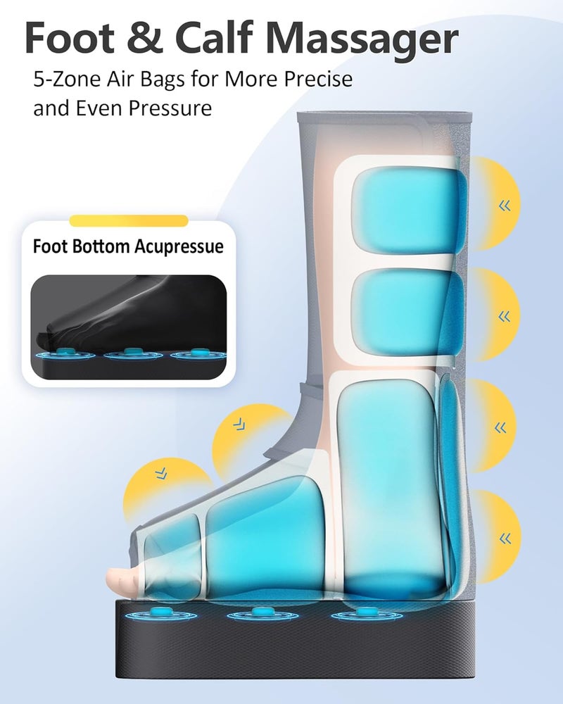 Comfytemp مدلك القدم والساق بدون سلك من كومفيتمب مع حرارة هدايا يوم الأب للآباء والرجال والأزواج مؤهل لـ FSA و HSA مدلك قابل لإعادة الشحن للساقين والقدمين لتحسين الدورة الدموية وتخفيف الألم يناسب مقاس 6 إلى 10 - Image 4