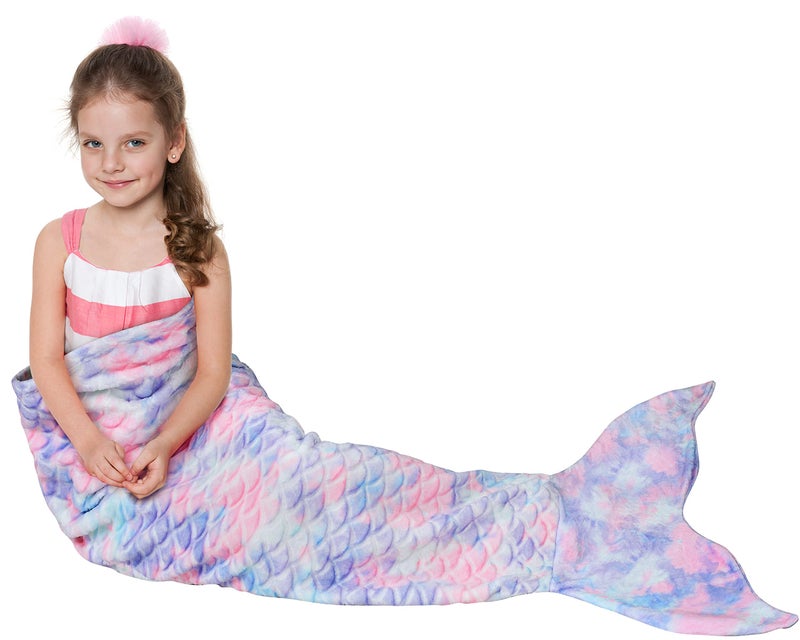 Catalonia Kids Mermaid Tail Blanket Super Soft Plush Flannel Sleeping Snuggle Blanket for 314 yrs Girls Birthday Gift for Daughter