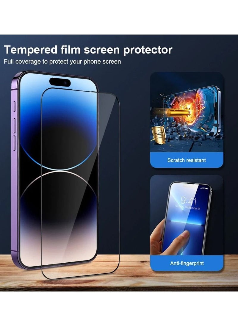 Tempered Glass Clear Screen Protector for iPhone 14 Plus/15 Plus with Edge to Edge Coverage and Antibacterial Protection Includes Easy Install Applicator