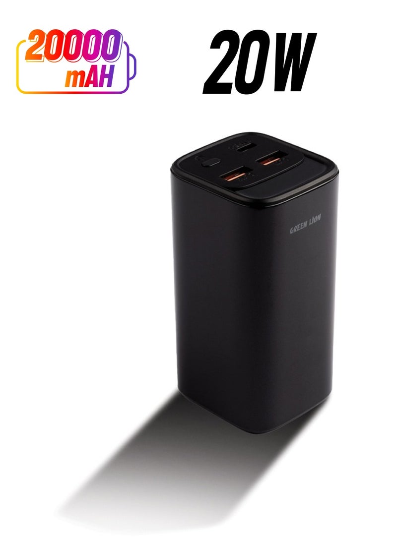Green Lion Super 20K Power Bank - Black - Image 1