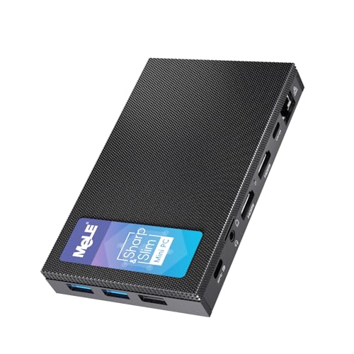 Mele كمبيوتر ميني MeLE هادئ 4C، N100 16GB RAM 512GB M.2 SSD، كمبيوترات ميني، ميكرو PC بدون مروحة مع USB-C كامل الوظائف، واي فاي 2.4G/5G، عرض ثلاثي بدقة 4K في المنزل، المكتب، التعليم، التصوير الفلكي - Image 1