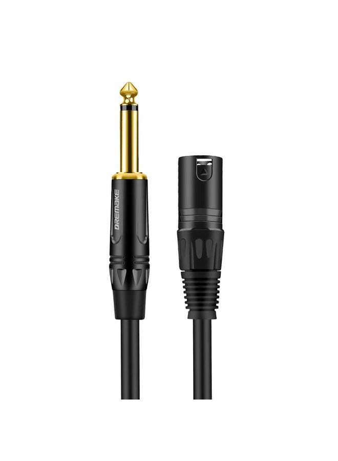 Professional XLR Male To 1 4 TS Male Audio Cable 6ft Gold Plated Connectors - Image 1