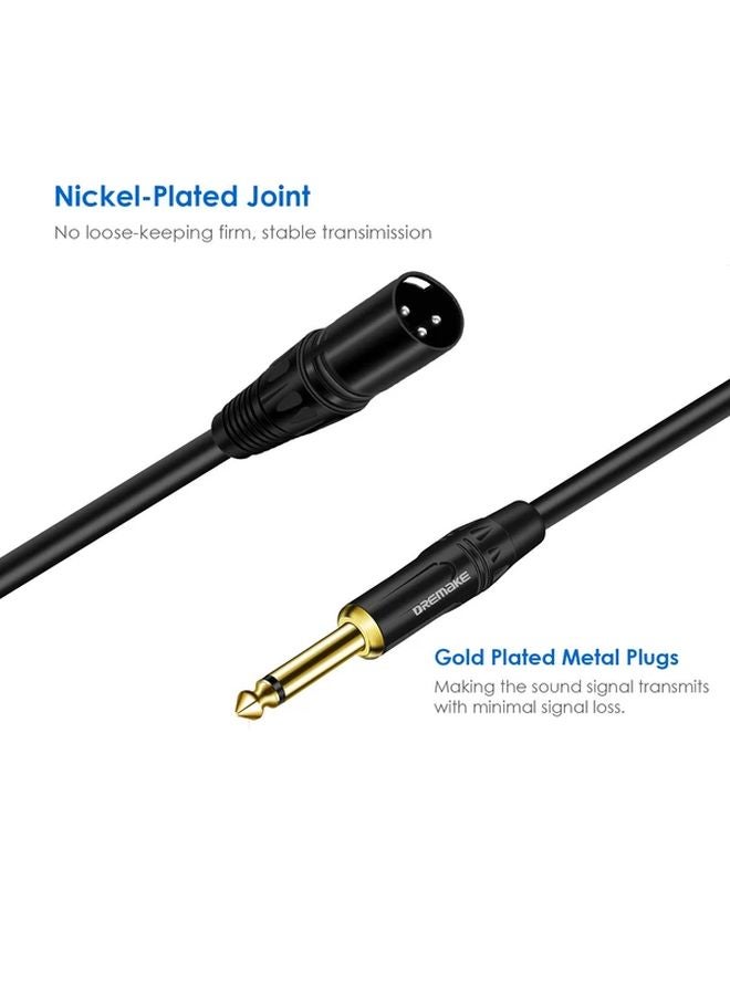 Professional XLR Male To 1 4 TS Male Audio Cable 6ft Gold Plated Connectors - Image 4