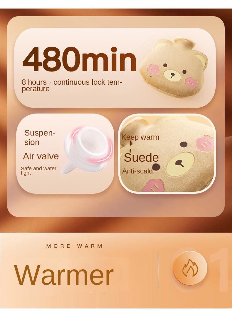 Generic Lovely Animals Warm Water Bag Mini Portable Hot Hand Bag Waterflooding PVC Bag 1300ml  - Image 3