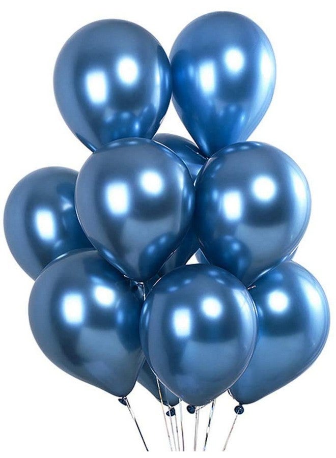 HEMITO Premium Metallic Latex Balloons Pack Of 50 Blue Balloons for Decoration (Blue, Pack Of 50) - Image 2