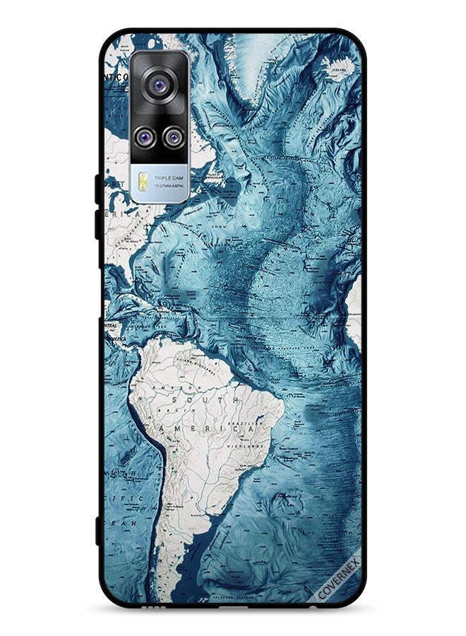 Covernex vivo Y51 2020 Protective Case Cover Map Art - Image 1