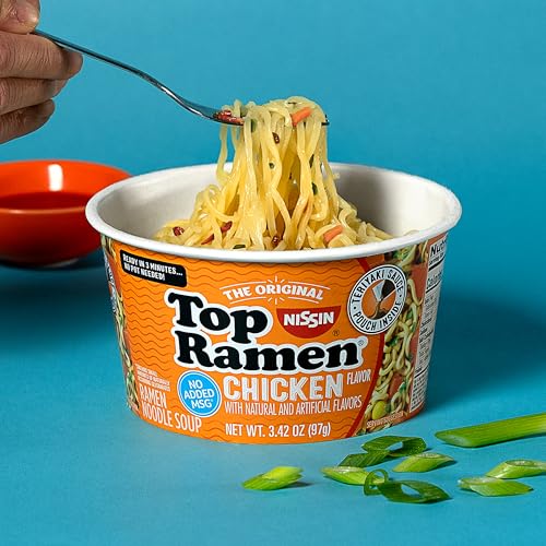 Nissin Top Ramen Bowl Ramen Noodle Soup, Chicken, 3.42 Ounce (Pack of 6) - Image 3