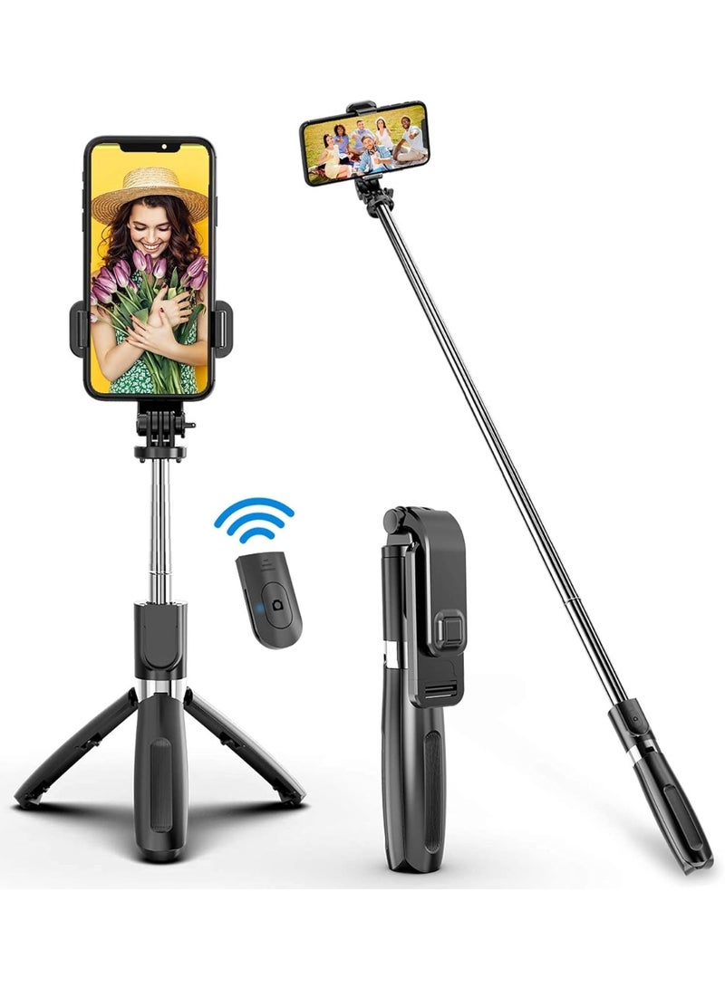 3-in-1 Multifunction Selfie Stick Tripod with Detachable Wireless Remote – Extendable up to 100cm – Stable & Adjustable Angle for Smartphones - Image 1