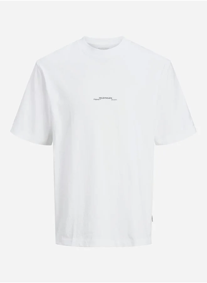 JACK & JONES Relaxed Fit Mono Graphic Crew Neck T-Shirt