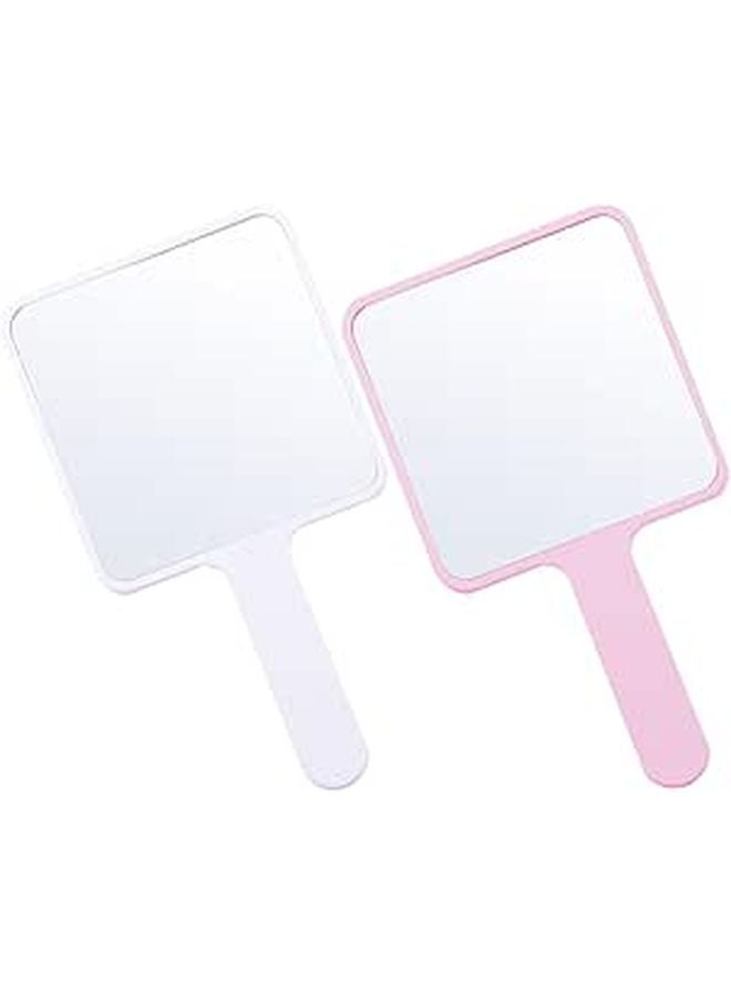 2 Pack Portable Handheld Makeup Mirror Travel Cosmetic Accessories Wear Resistant Vanity Mirror - Image 1