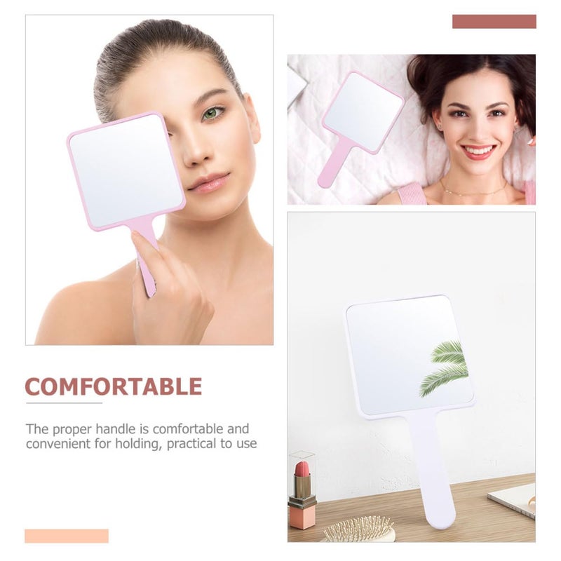 2 Pack Portable Handheld Makeup Mirror Travel Cosmetic Accessories Wear Resistant Vanity Mirror - Image 4