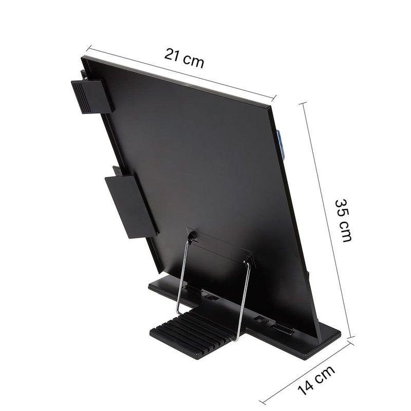 oddpod™ Metal Adjustable Reading Desk Holder/Copy Shelf Metal Typing Book Desk Holder for Hands-Free Reading Stand Holder for Books Document Draft Reader Paper Stand Black Color - Image 3