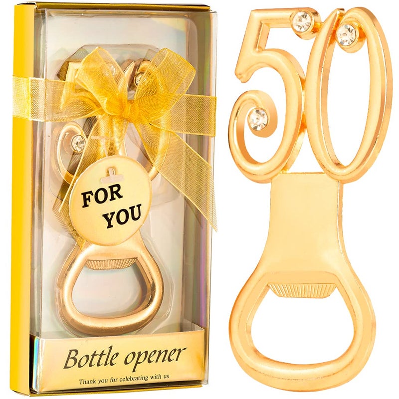 Wxzumg 24PCS 50th Birthday Bottle Opener for 50th Birthday Party Favors 50th Wedding Anniversaries Souvenirs Favors, Gifts, Decorations,Souvenirs for Guests (24, 50)  - Image 1