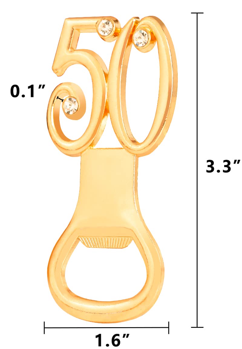 Wxzumg 24PCS 50th Birthday Bottle Opener for 50th Birthday Party Favors 50th Wedding Anniversaries Souvenirs Favors, Gifts, Decorations,Souvenirs for Guests (24, 50)  - Image 2