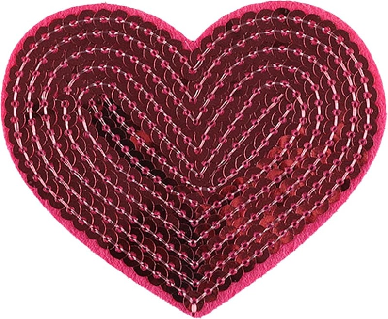 رقعة حديدية على شكل قلب وردي ساخن 10 قطع ترصيع تطريز للملابس الجينز القبعات - Image 1