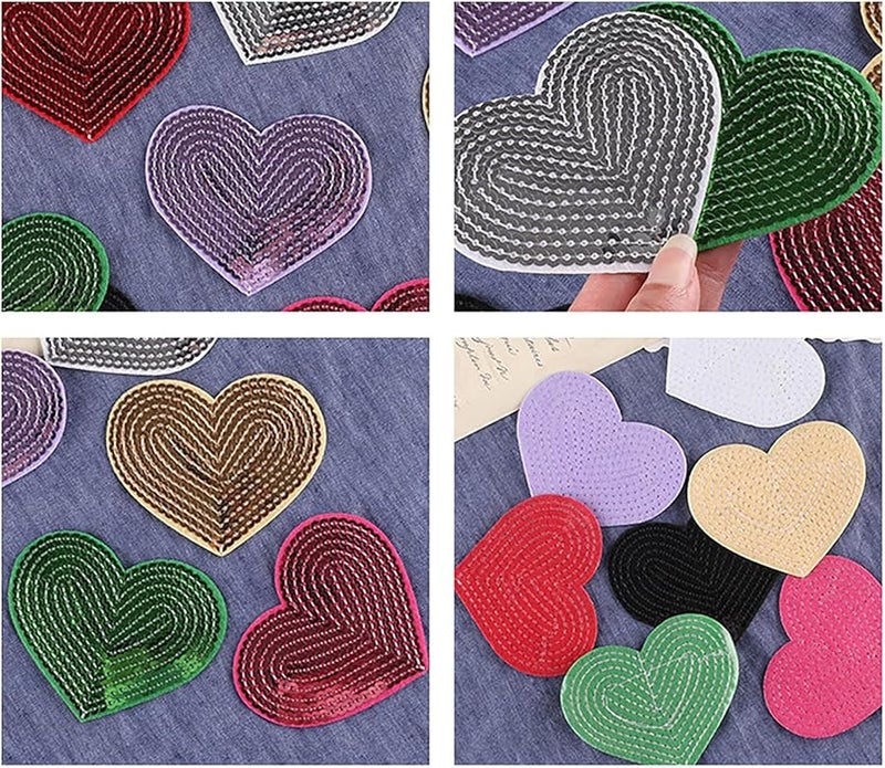 رقعة حديدية على شكل قلب وردي ساخن 10 قطع ترصيع تطريز للملابس الجينز القبعات - Image 5