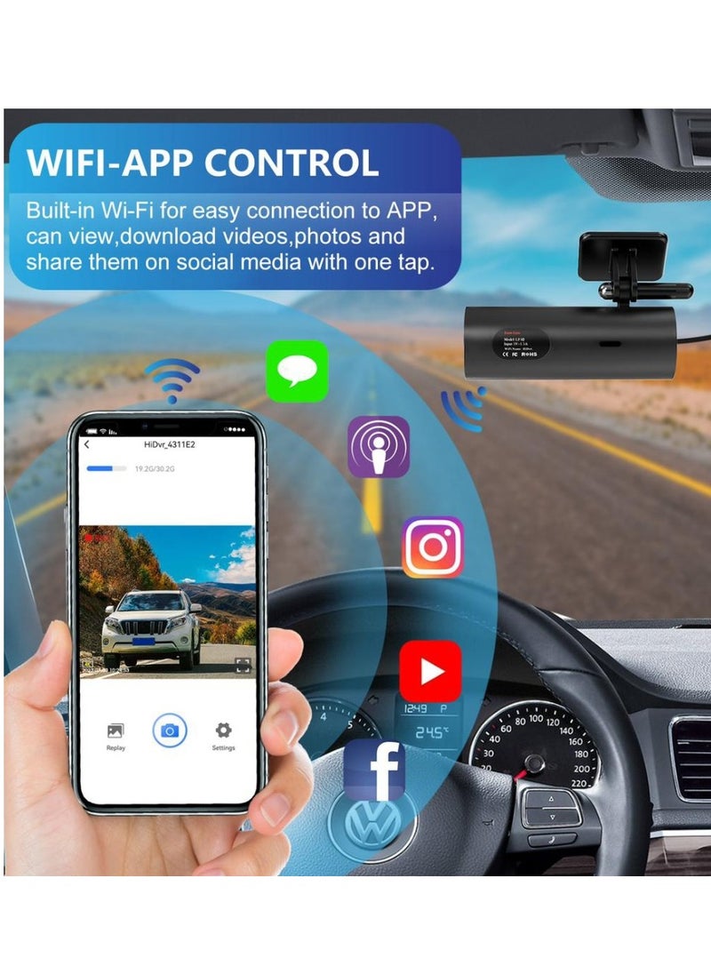 Sanback - Sanback Dash Cam 4K High Resolution Front Wi-Fi Camera Model K300 - Image 1
