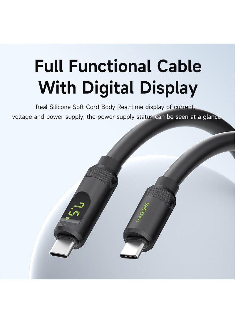 Hagibis - Hagibis 40Gbps USB4 M.2 NVMe SSD Enclosure With LED Display USB4 Cable for Thunderbolt 4/3 USB 3.2/3.1/3.0 B+M M-Key SSD Case - Image 1