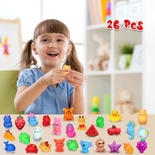 nobasco Squishies, 26 Pack Mochi Squishy Toys - Kawaii Cat Squishys Slow Rising Animals - Party Favors, Goodie Bag, Birthday Gifts, Mini Squishies Stress Reliever Toy - Image 5