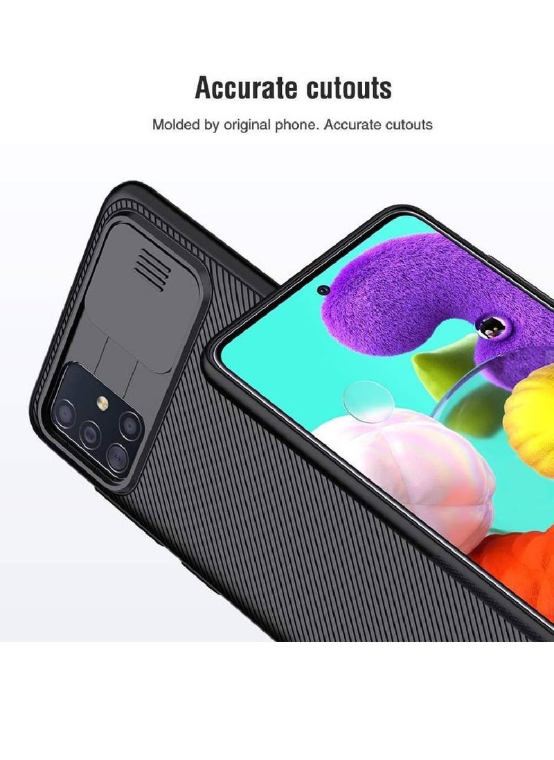 Samsung Galaxy A51 Case, CamShield Slim case Protective Cover with Camera Protector Hard PC TPU Ultra Thin Anti-Scratch Phone Case (Black)