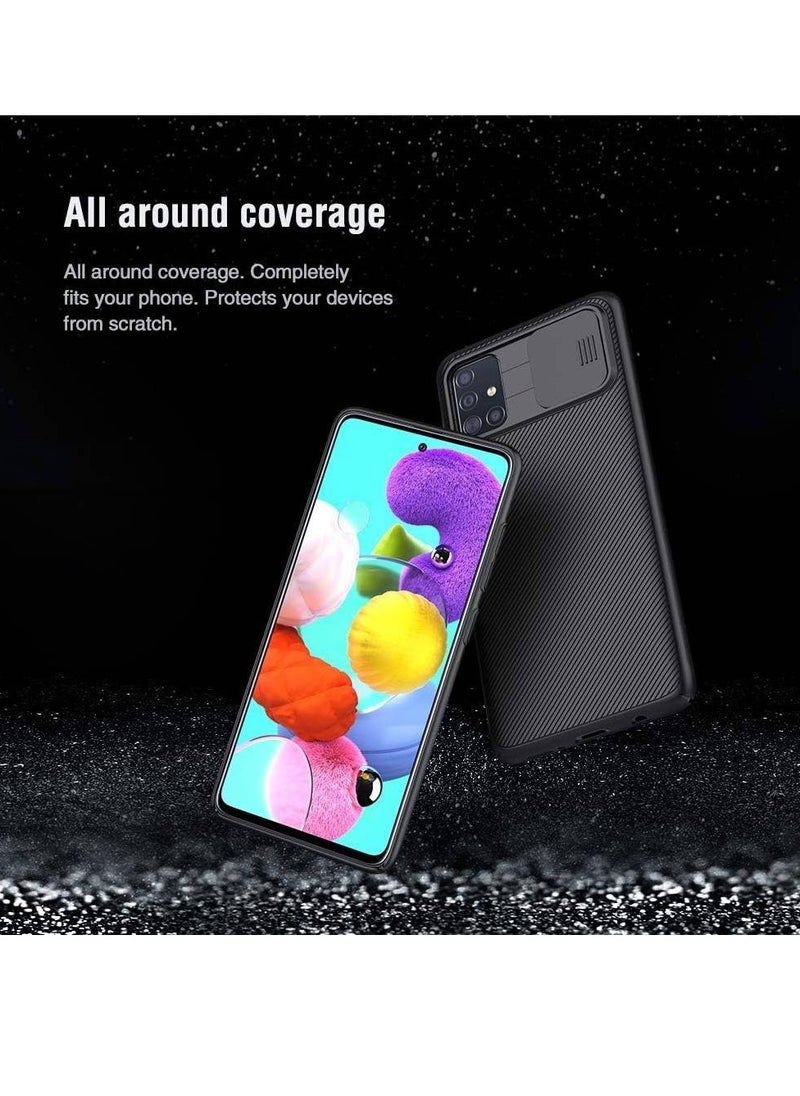 Samsung Galaxy A51 Case, CamShield Slim case Protective Cover with Camera Protector Hard PC TPU Ultra Thin Anti-Scratch Phone Case (Black)