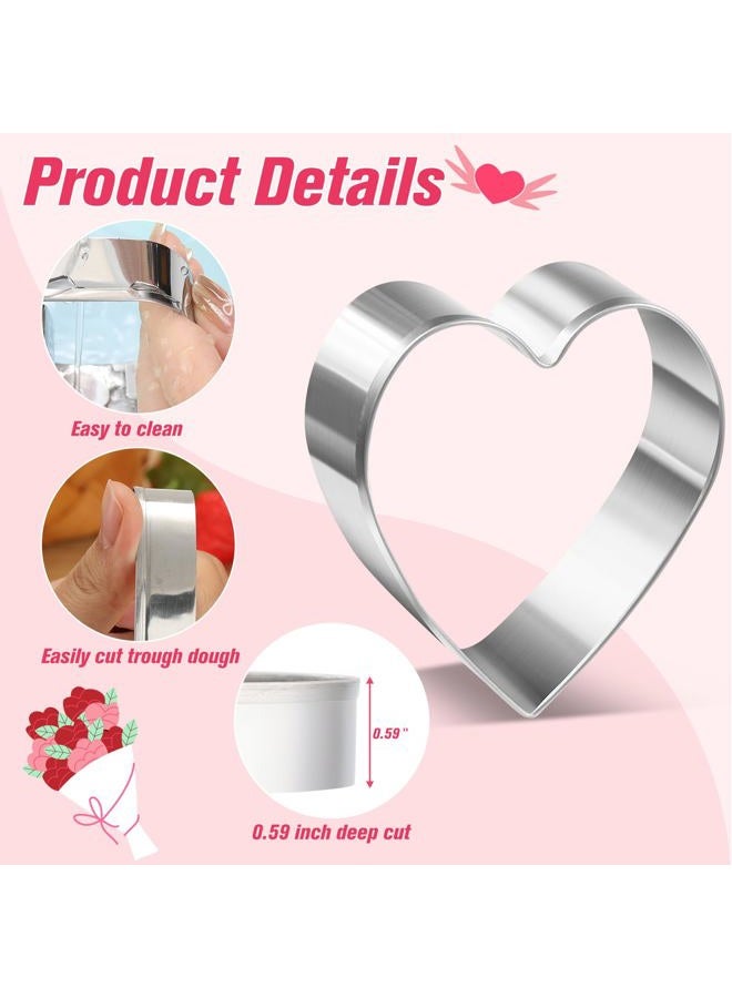 LifeisLuck Valentine's Day Cookie Cutters 8 Pcs Romantic Heart Shapes Stainless Steel Biscuit Molds with Wing Heart, LOVE, Flower Small Cookie Cutters for Baking Anniversary DIY Sandwich Cookie Cutters - Image 3