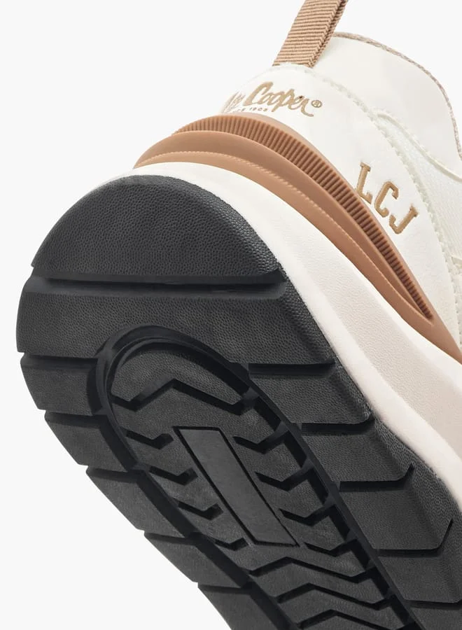 لي كوبر Mens Panelled Lace-Up Low Ankle Sneakers