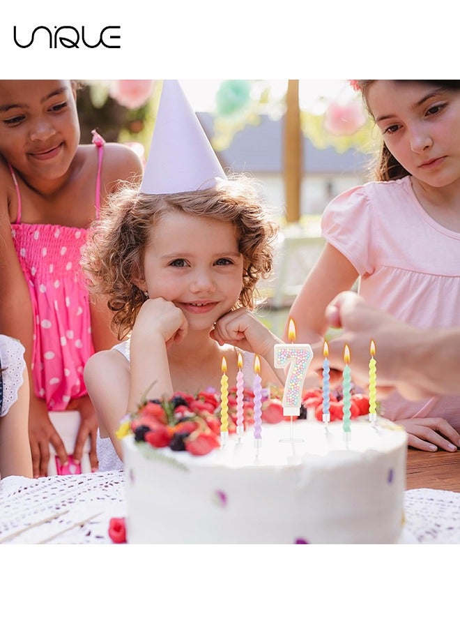 Unique 12 Pcs Candy Coloured Spiral Candles Set,Colorful Happy Birthday Candles, Macarone Happy Birthday Candles, for Wedding Birthday & Lucky Party Cake Decorations、Party Supplies - Image 5