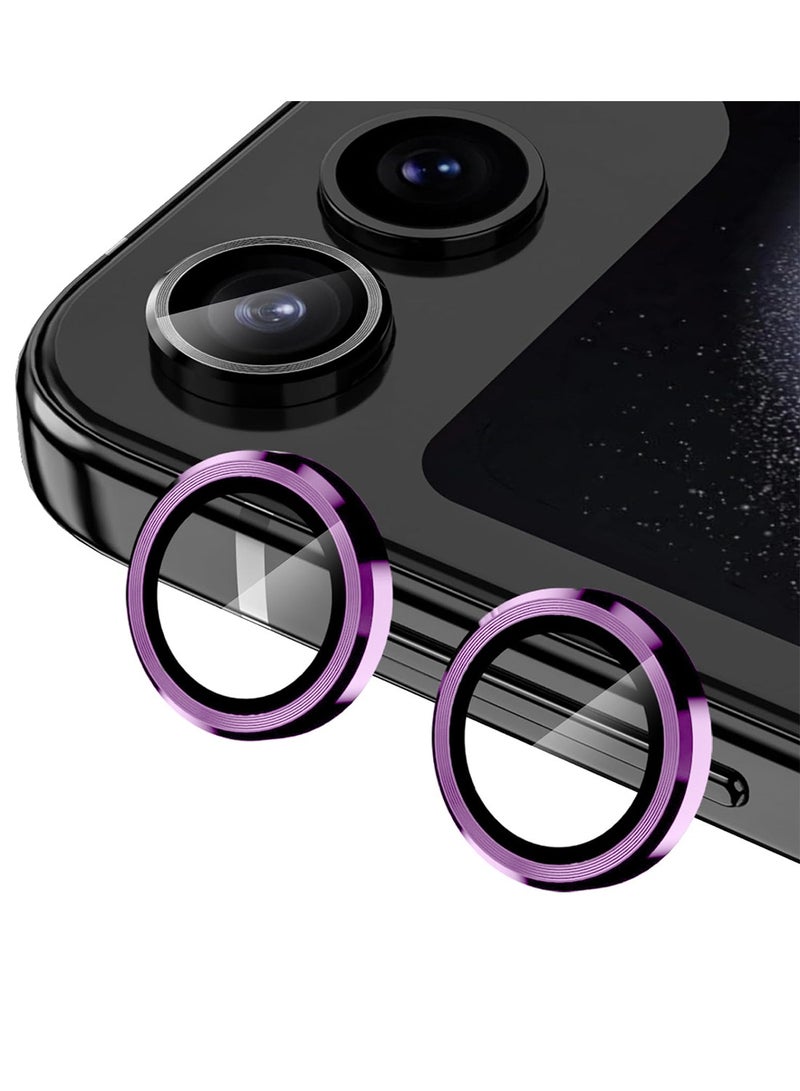 Wtech Samsung Galaxy Z Flip6 5G 2024 Premium Camera Lens Tempered Glass Protector Sheild (MLHICR) - Black/Purple - Image 1