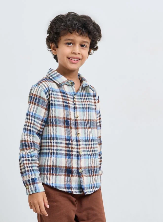 Styli Boys Checked Long Sleeve Shirt