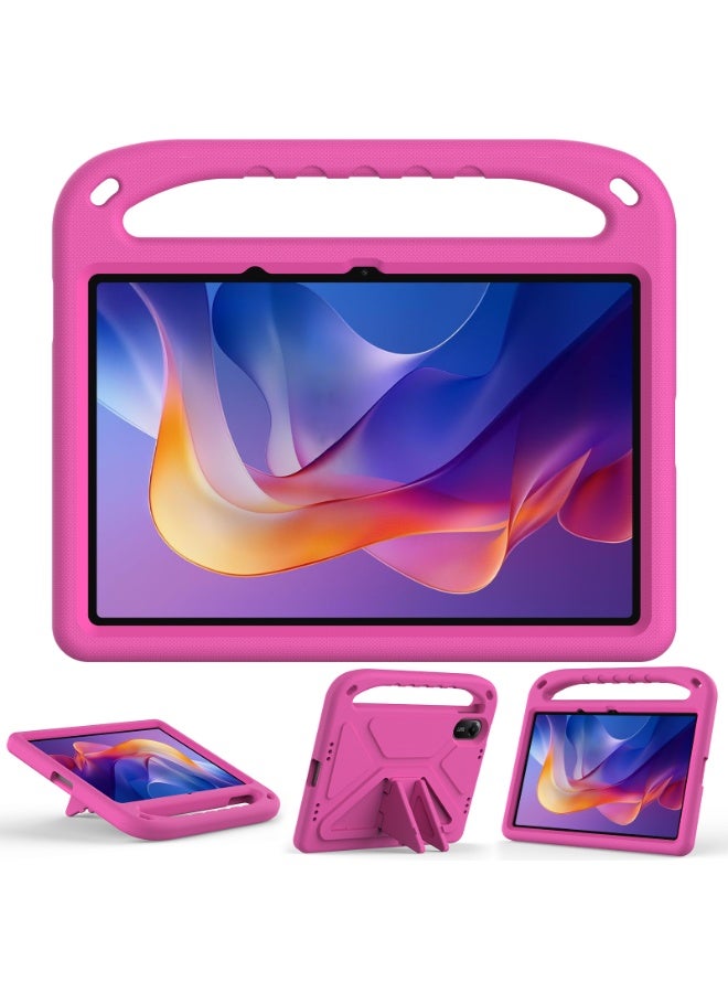 Cover for Xiaomi Redmi Pad 2 11'' Released 2025 Tablet Case for Kids - Durable Lightweight EVA Shockproof Protective Handle Stand Cover Compatible with Redmi Pad 2 Tablet (Rose Red) - Image 1