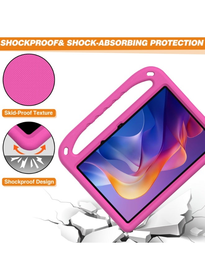 Cover for Xiaomi Redmi Pad 2 11'' Released 2025 Tablet Case for Kids - Durable Lightweight EVA Shockproof Protective Handle Stand Cover Compatible with Redmi Pad 2 Tablet (Rose Red) - Image 4