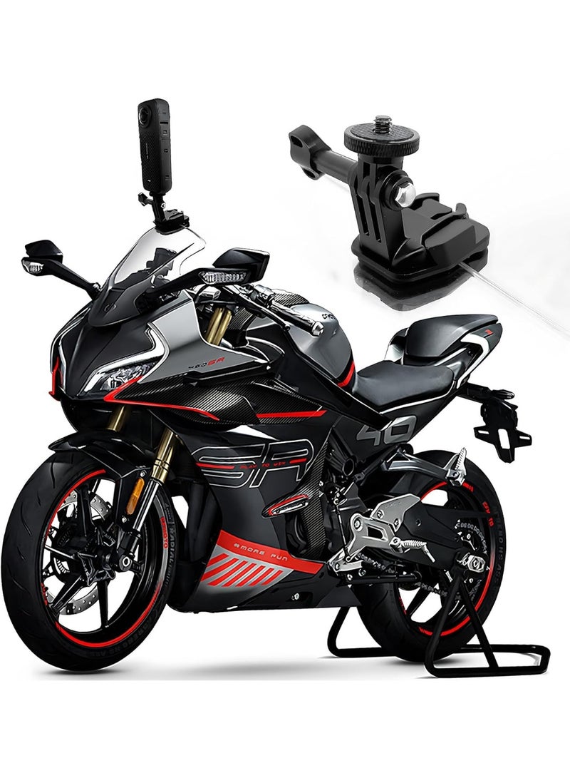 حامل كاميرا للزجاج الأمامي للدراجات النارية، متوافق مع كاميرات Insta360 X4، X3، X2، Ace Pro، One RS R، GO 2 3، GoPro Hero 12، 11، 10، 9، وDJI OSMO Action 4 3 2