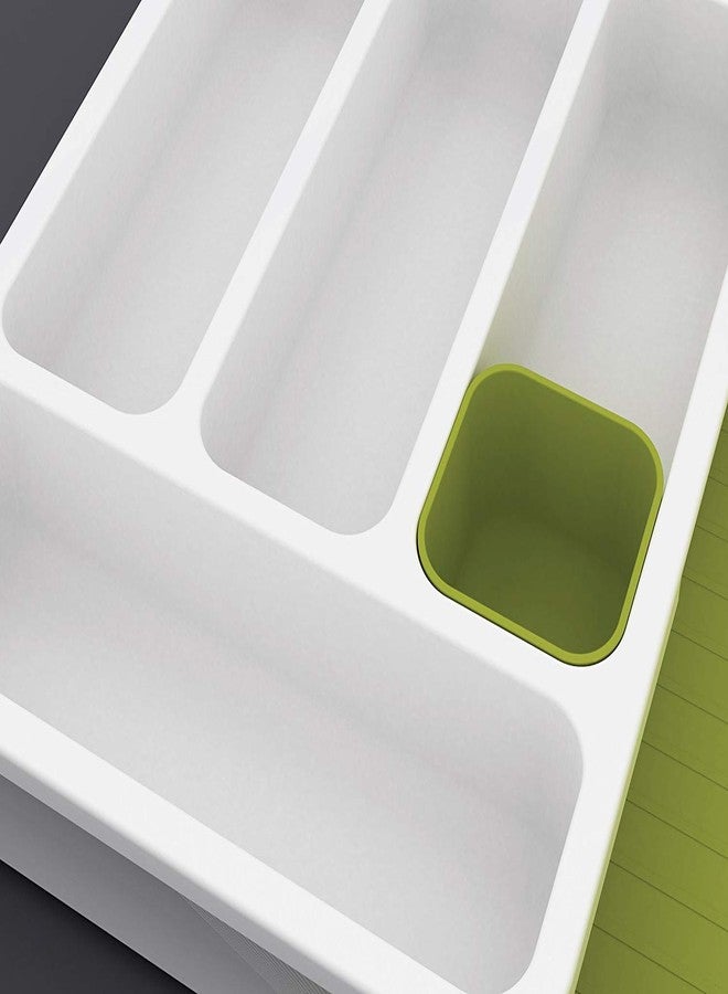Flipco Cutlery Holder Drawer Store Expandable Cutlery Tray Expandable Cutlery Tray Plastic Drawer Holder to Store Organize Spoons Toiletries for Home Kitchen Bed & Bathroom Green - Image 2