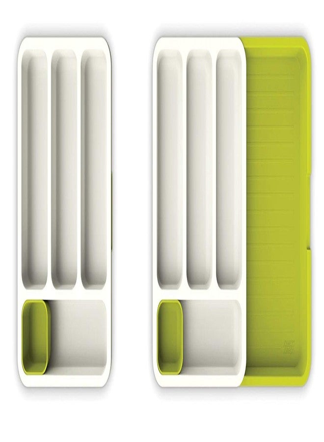 Flipco Cutlery Holder Drawer Store Expandable Cutlery Tray Expandable Cutlery Tray Plastic Drawer Holder to Store Organize Spoons Toiletries for Home Kitchen Bed & Bathroom Green - Image 3