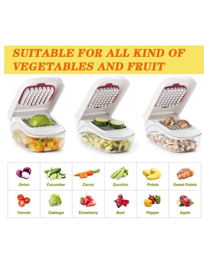 Generic - Vegetable Chopper Dicer Onion Chopper Food Chopper Vegetable Cutter Veggie Chopper Onion Cutter Vegetable Dicer Salad Chopper Food Cutter with Glass Container Onion Dicer Food Dicer Chopper - Image 1