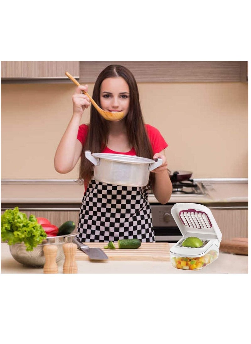 Generic - Vegetable Chopper Dicer Onion Chopper Food Chopper Vegetable Cutter Veggie Chopper Onion Cutter Vegetable Dicer Salad Chopper Food Cutter with Glass Container Onion Dicer Food Dicer Chopper - Image 1
