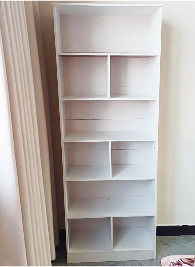 fashionhome 5 Tiers Multifunction Storage Adjustable Creative Style Book Shelves Modern Tall Bookcase Display 15mm Thick Wood Furniture Storage Rack for Bedroom Living Room and Home Office 60x24x180 cm  - Image 2