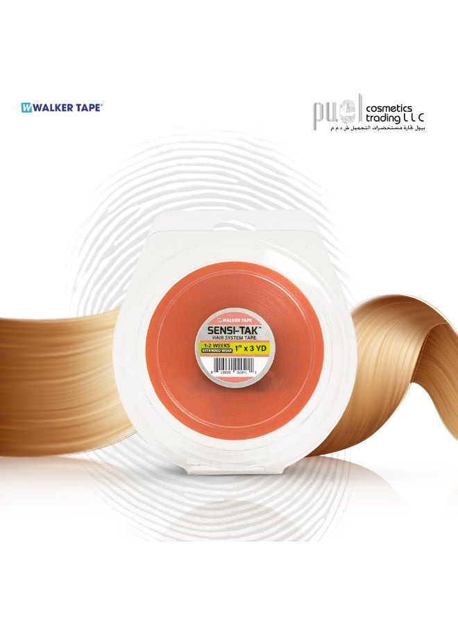 Walker Tape® Sensi-Tak Tape Roll 1" x 3 Yards – Clear Wig Adhesive Tape for Poly Hair Systems – Strong Hold, Low Residue, Skin Safe, Easy Clean Removal, Extended Wear Toupee Tape - Image 5