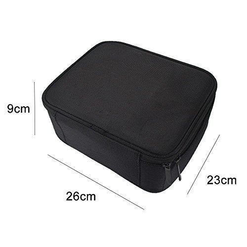 GRAZIA Makeup Cosmetic Storage Case with Adjustable Compartment (Black) - Image 2