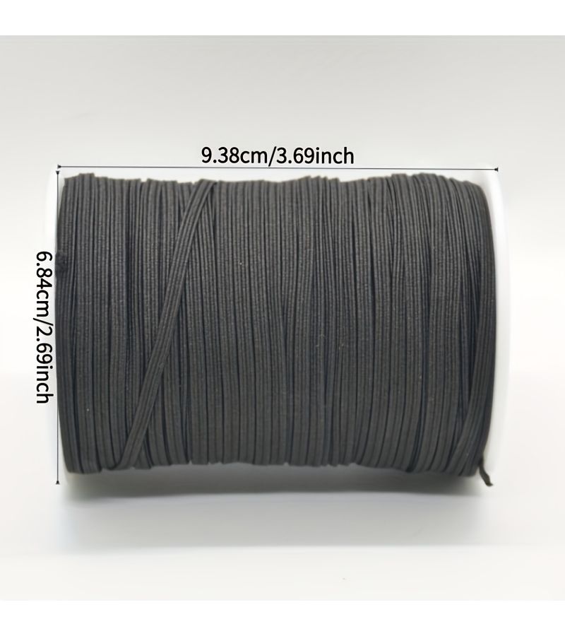Black 1cm Flat Elastic Belt 35 Yards For Sewing Dress - Image 3