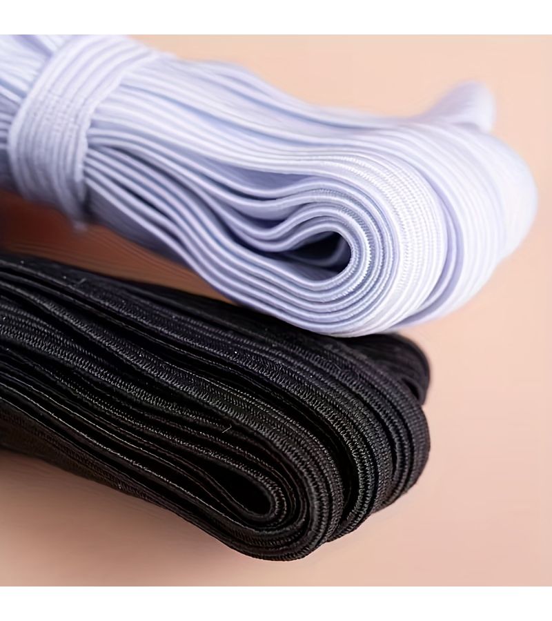 Black 1cm Flat Elastic Belt 35 Yards For Sewing Dress - Image 4