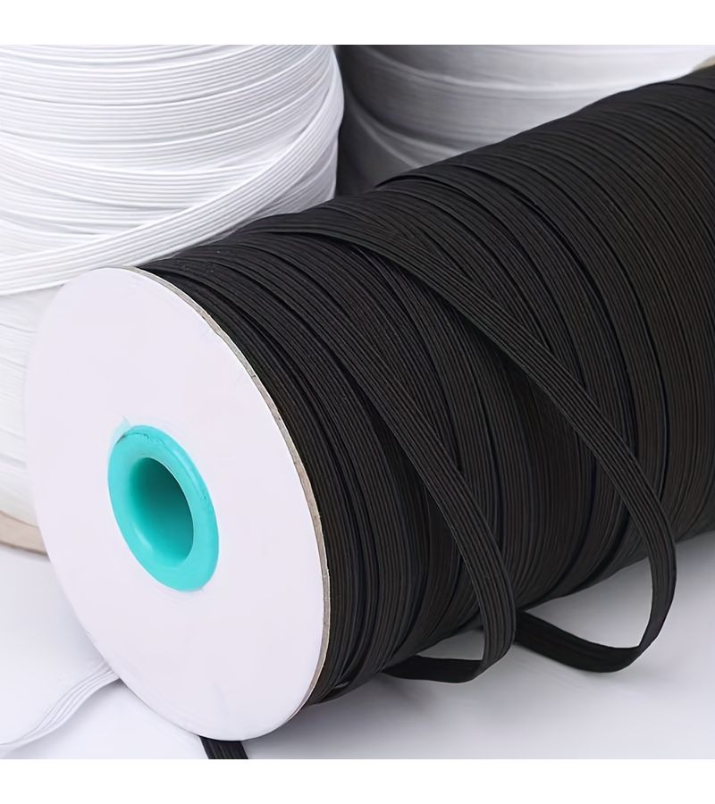 Black 1cm Flat Elastic Belt 35 Yards For Sewing Dress - Image 2