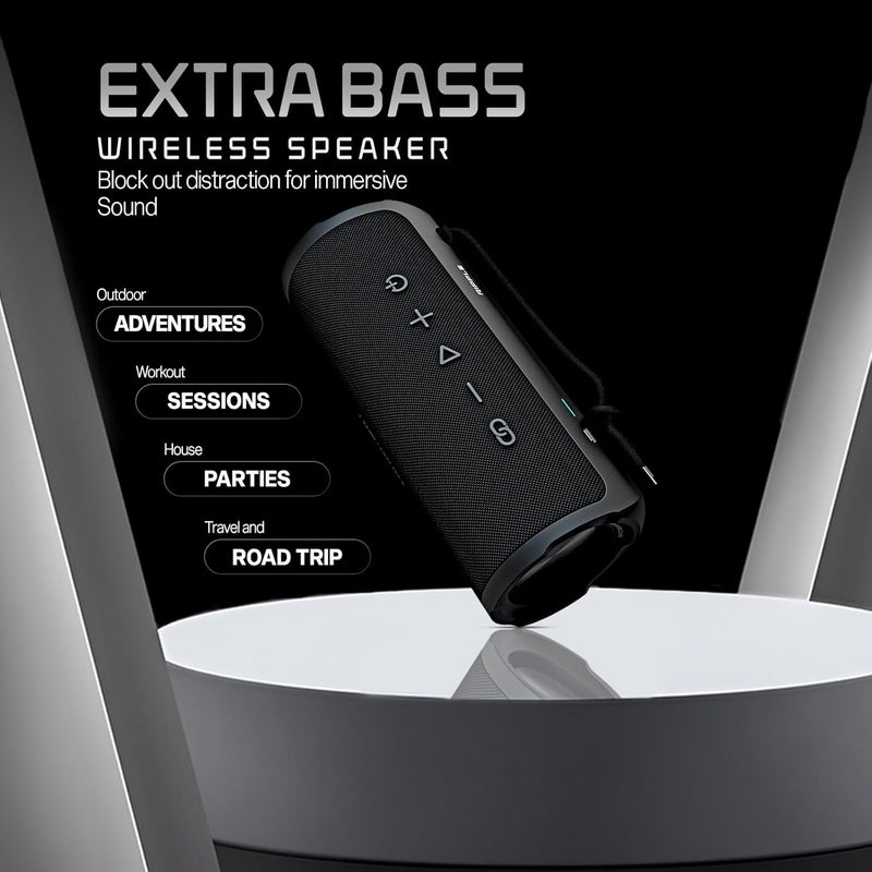 هاي فيوتشر مكبر صوت لاسلكي محمول Hifuture Ripple BeatMaker IPX7 - أسود - Image 4