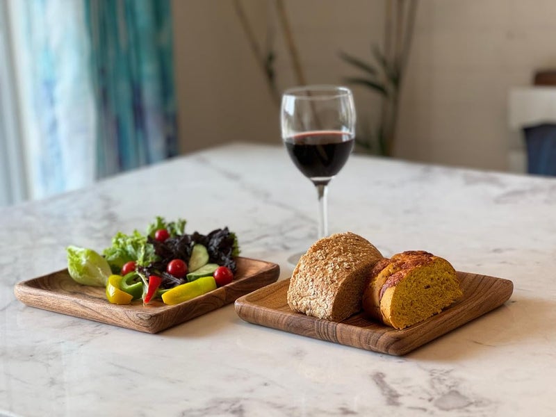appeasy Wooden Square Platter | Wooden Serving Tray | Appetizer Plate | Snacks Serving Plate for Home Kitchen and Cafe Restaurant (Pack of 2) - Image 3