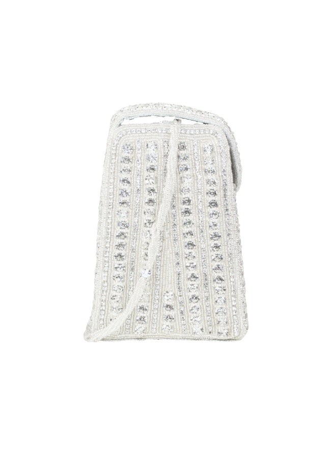Dollar's Jute Potli Bag for Women, Ethnic Clutch Purse, Traditional Handbag, Drawstring Bridal Wedding Party Bag, Traditional Ladies Hand Pouch, Elegant Festive Accessor (Silver) - Image 3